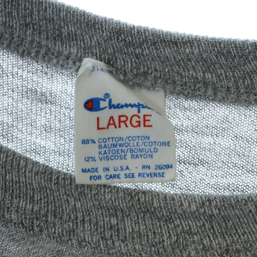 CHAMPION(チャンピオン) 80's NASSAU COLLEGE ATHLETICS トリコタグ 4段染み込みプリント 半袖Tシャツ カットソー グレー
