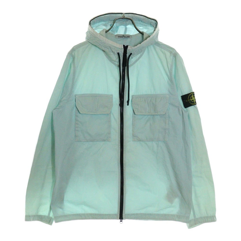 STONE ISLAND(ストーンアイランド) 22SS WAPPEN COTTON HOOD ZIP-UP JACKET ユニセックス ワッペンコットンフードジップアップジャケット ライトブルー 7615122WN V0144