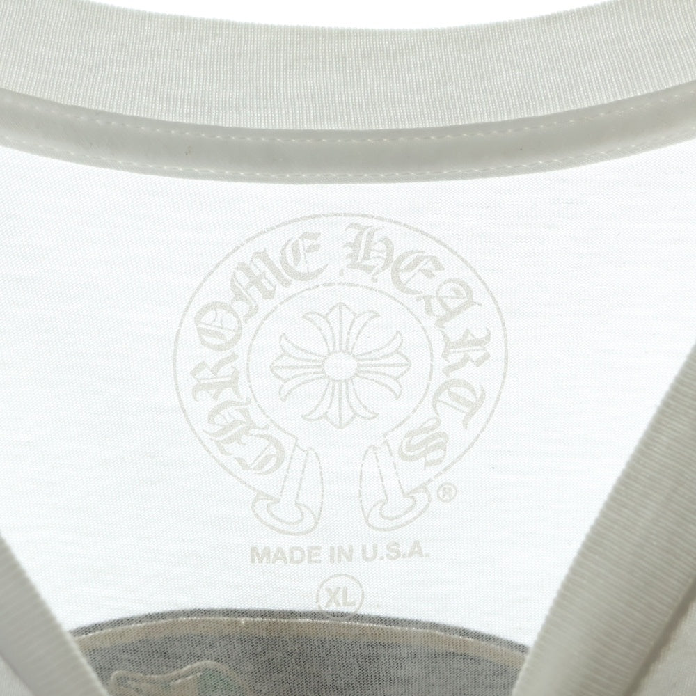 CHROME HEARTS(クロムハーツ) CH LS バックホースシュー 迷彩プリント カモフラ 長袖Tシャツ カットソー ホワイト