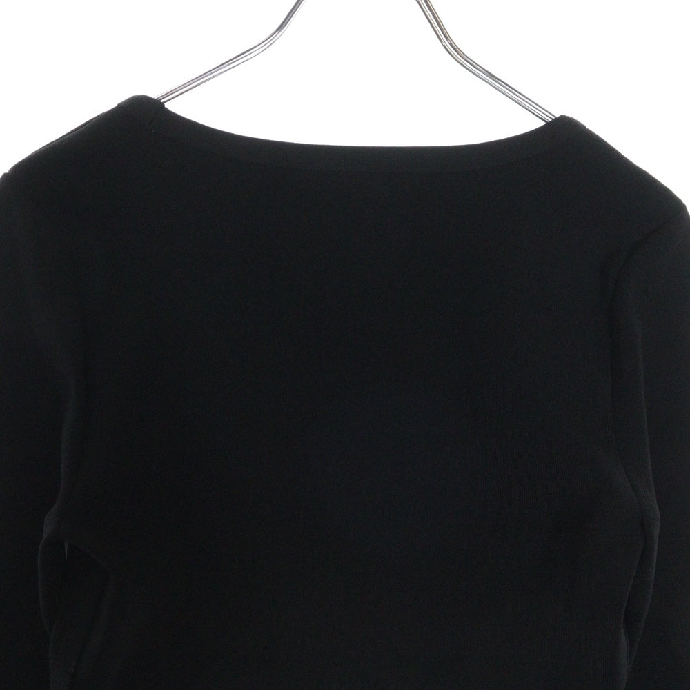 ALEXANDER WANG(アレキサンダーワン) Long-Sleeve Cropped Top ロゴクロップド長袖シャツ ブラック レディース 1KC1251084