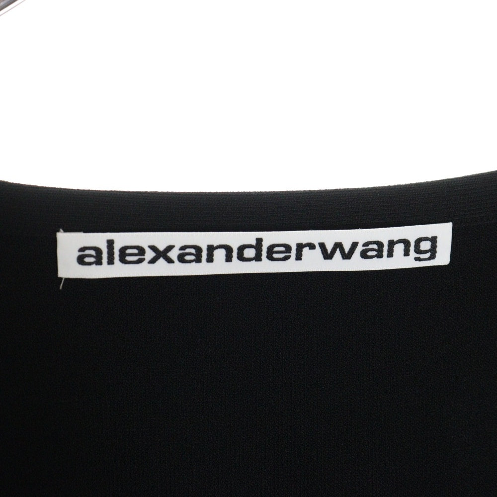 ALEXANDER WANG(アレキサンダーワン) Long-Sleeve Cropped Top ロゴクロップド長袖シャツ ブラック レディース 1KC1251084