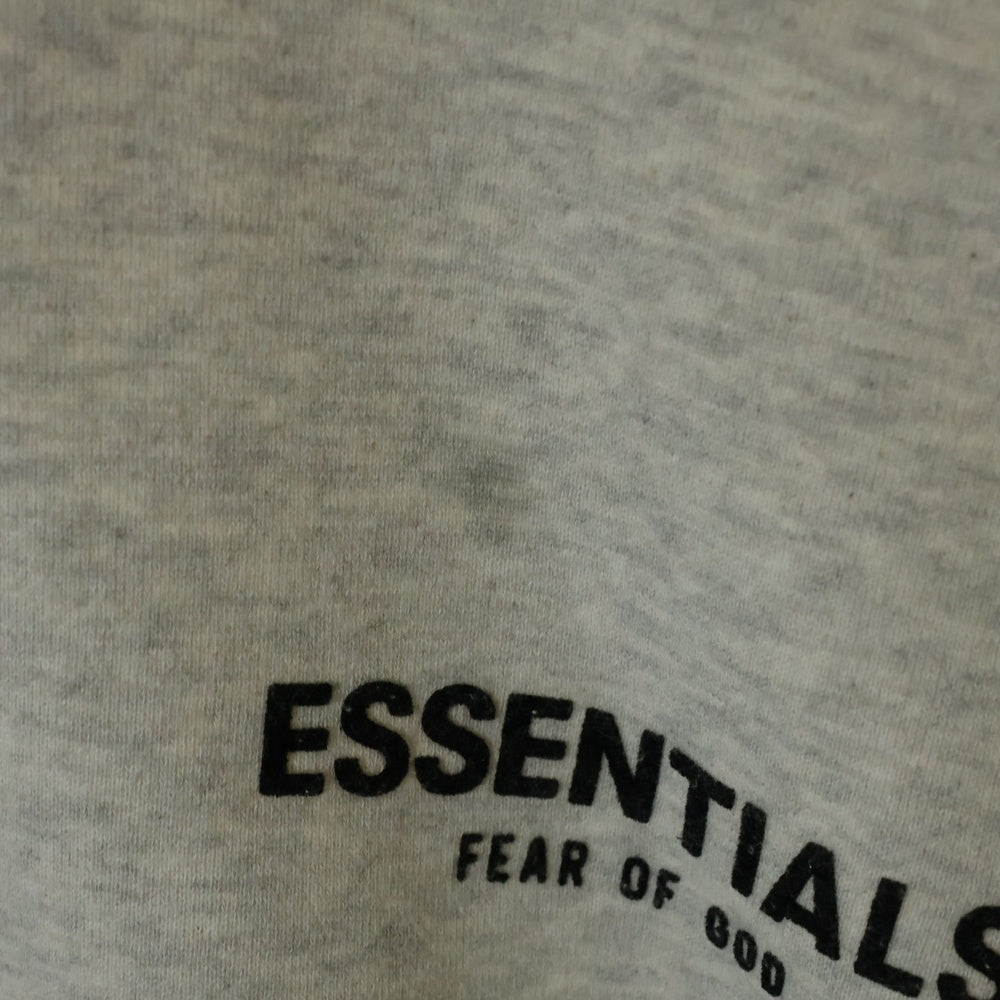 ESSENTIALS FEAR OF GOD(エッセンシャル フィアオブゴッド) Flocky Back Logo Sweat Pullover Parka フロッキーバックロゴプリントスウェットプルオーバーパーカー グレー