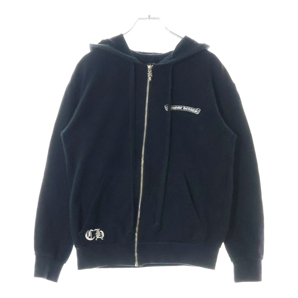 CHROME HEARTS(クロムハーツ) SWTSHRT HD ZIP バックフレアニープリント スウェットジップアップパーカー ブラック/シルバー