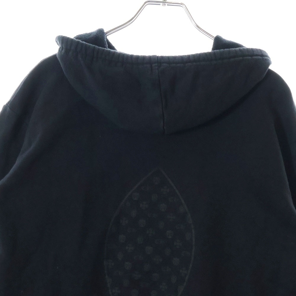 CHROME HEARTS(クロムハーツ) SWTSHRT HD ZIP バックフレアニープリント スウェットジップアップパーカー ブラック/シルバー