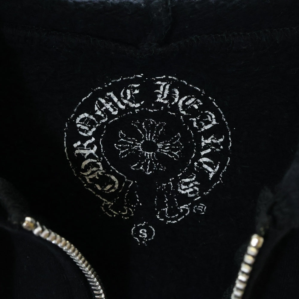 CHROME HEARTS(クロムハーツ) SWTSHRT HD ZIP バックフレアニープリント スウェットジップアップパーカー ブラック/シルバー
