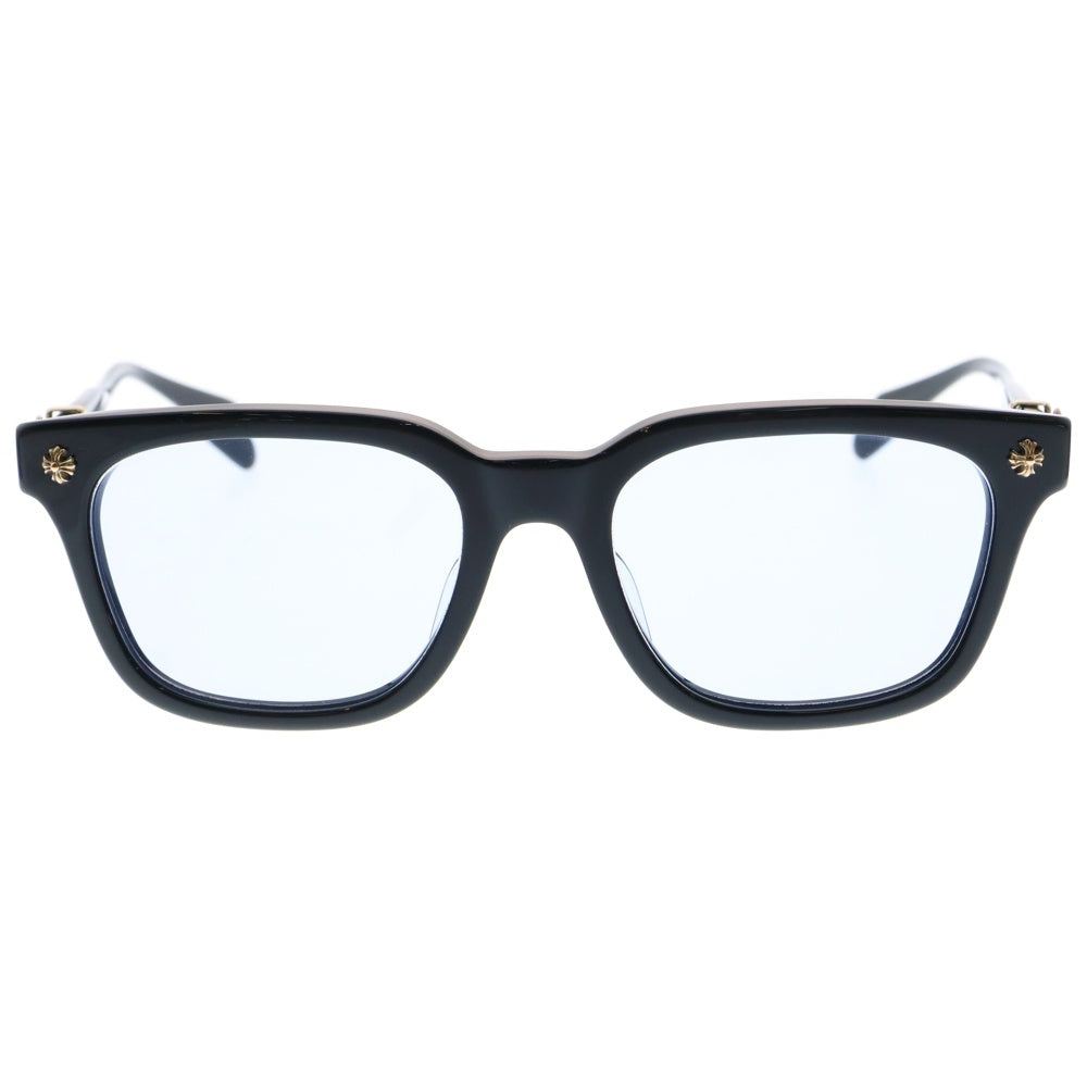 CHROME HEARTS(クロムハーツ) COX UCKER 18KG CHクロステンプル ウェリントン サングラス アイウェア ブラック/ゴールド ※度入り