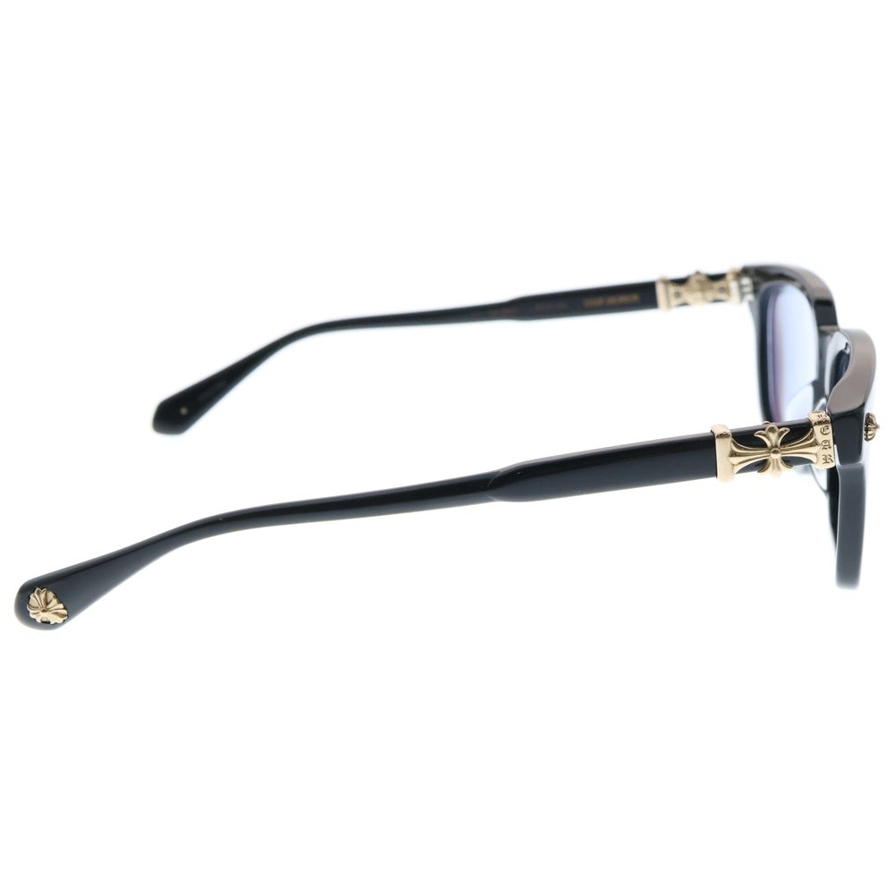 CHROME HEARTS(クロムハーツ) COX UCKER 18KG CHクロステンプル ウェリントン サングラス アイウェア ブラック/ゴールド ※度入り