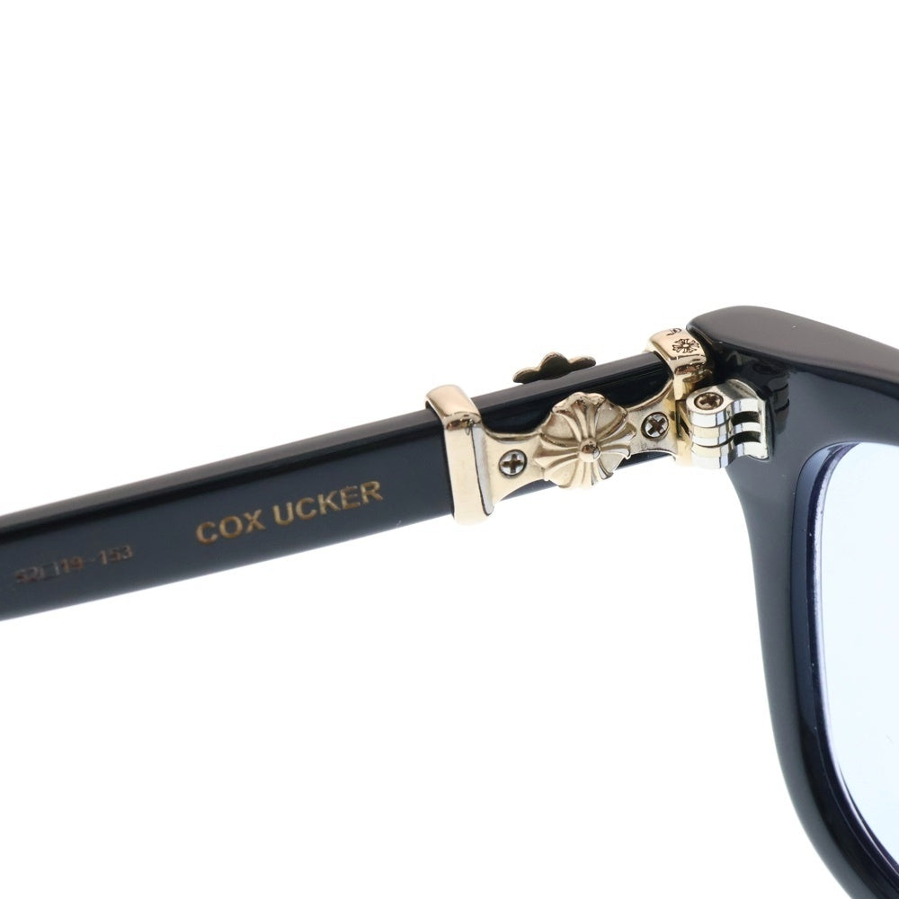 CHROME HEARTS(クロムハーツ) COX UCKER 18KG CHクロステンプル ウェリントン サングラス アイウェア ブラック/ゴールド ※度入り