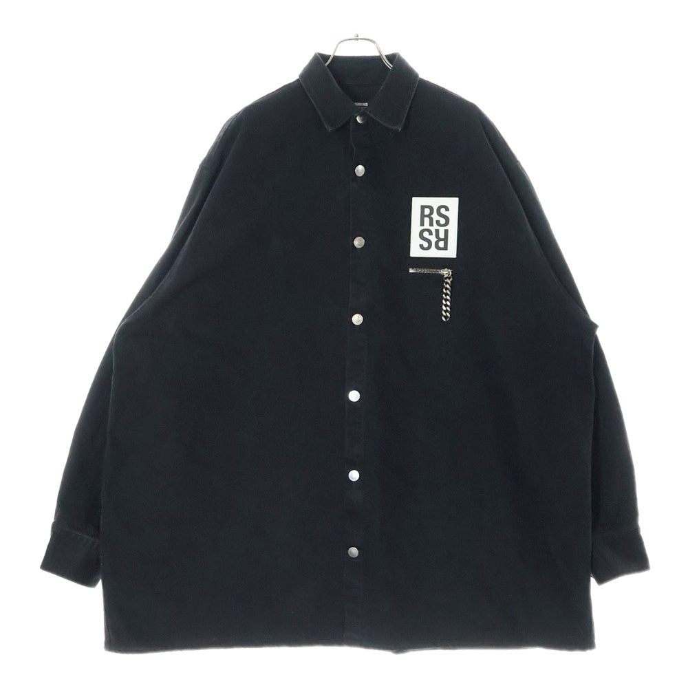 RAF SIMONS(ラフシモンズ) BIG FIT DENIME SHIRT WITH ZIPPED POCKET ビッグフィットデニムシャツ ジップドポケット ブラック 202-247