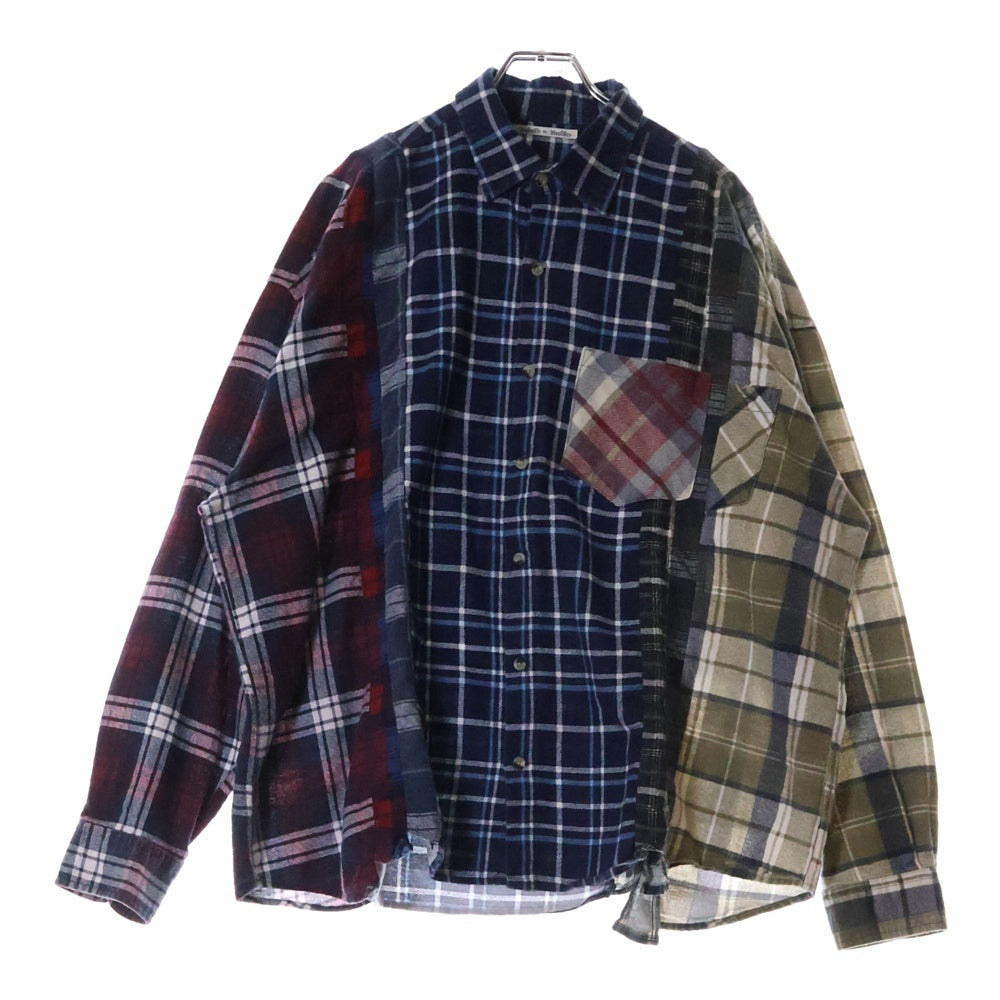Rebuild by needles(リビルドバイニードルス) 7 Cuts Wide Shirt ワイドフランネルシャツ 再構築 マルチ HM301