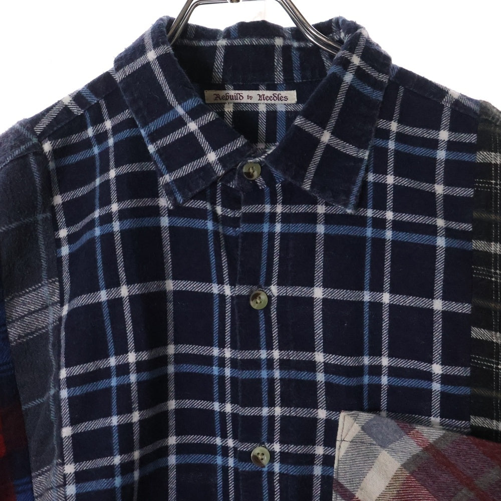 Rebuild by needles(リビルドバイニードルス) 7 Cuts Wide Shirt ワイドフランネルシャツ 再構築 マルチ HM301