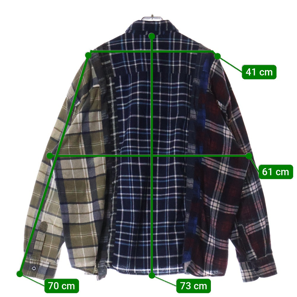 Rebuild by needles(リビルドバイニードルス) 7 Cuts Wide Shirt ワイドフランネルシャツ 再構築 マルチ HM301