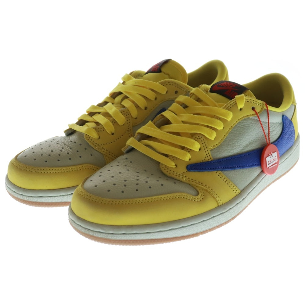 NIKE(ナイキ) ×TRAVIS SCOTT WMNS AIR JORDAN 1 RETRO LOW OG Canary DZ4137-700 トラヴィス スコット ウィメンズ エアジョーダン1 カナリー ローカットスニーカー US10/27cm