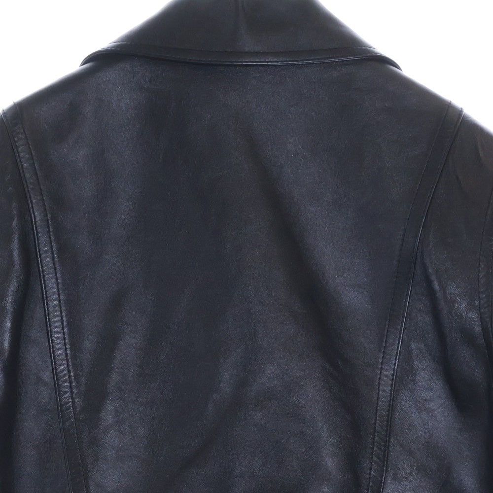 CELINE(セリーヌ) 23SS ダブルライダースレザージャケット シープスキン 羊革 ブラック 2EE31280D