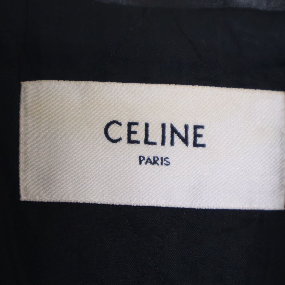 CELINE(セリーヌ) 23SS ダブルライダースレザージャケット シープスキン 羊革 ブラック 2EE31280D