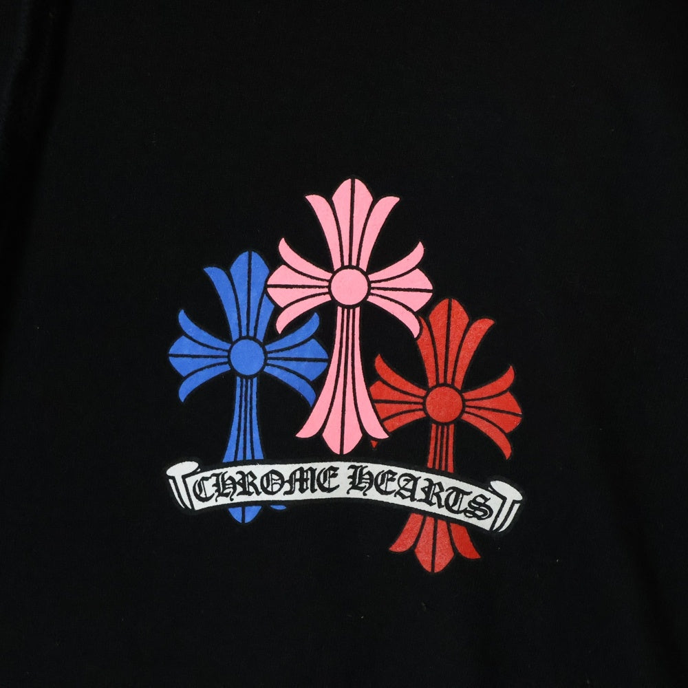 CHROME HEARTS(クロムハーツ) MLTCOL CEM CRS HD PLVR マルチカラーセメタリークロスプリント スウェットプルパーカー ブラック
