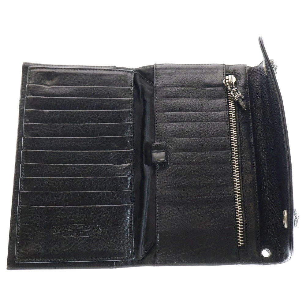 CHROME HEARTS(クロムハーツ) WAVE ウェーブ レザーウォレット 財布 ブラック BCA374