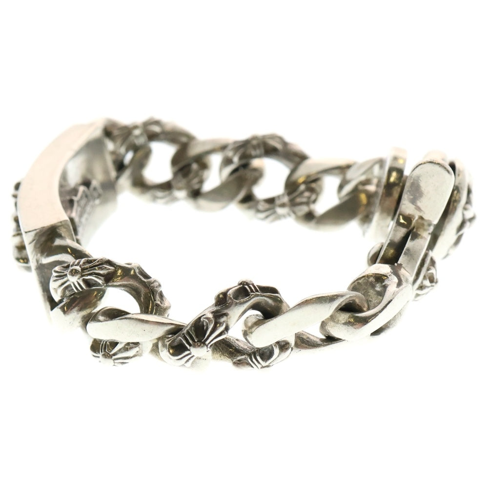 CHROME HEARTS(クロムハーツ) ID FLORAL CRS FNCY フローラルクロスIDファンシーリンク クリップ ブレスレット シルバー BCA165
