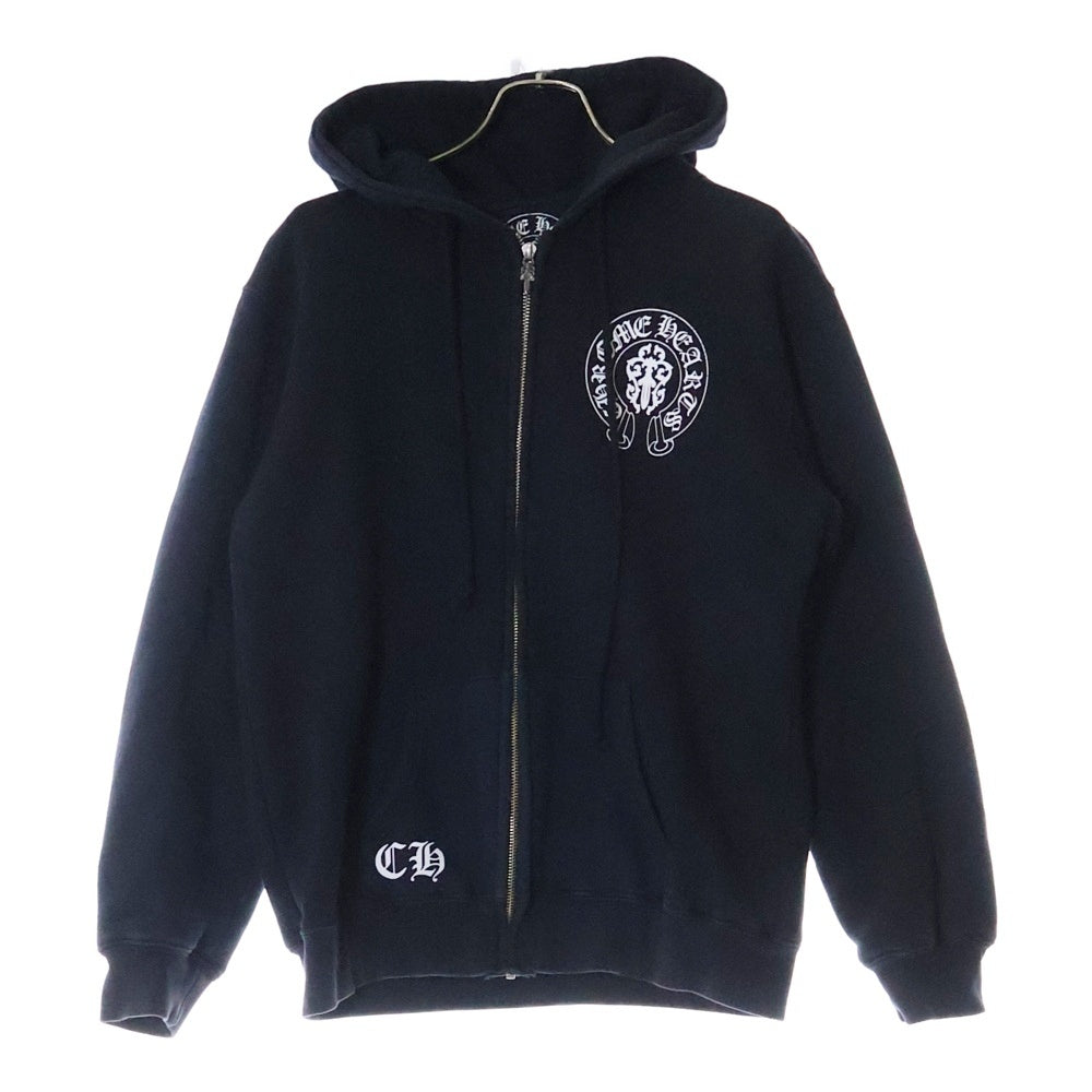 CHROME HEARTS(クロムハーツ) USA FLAG 星条旗 フラッグプリント ホースシュー ジップアップフーディー パーカー ブラック