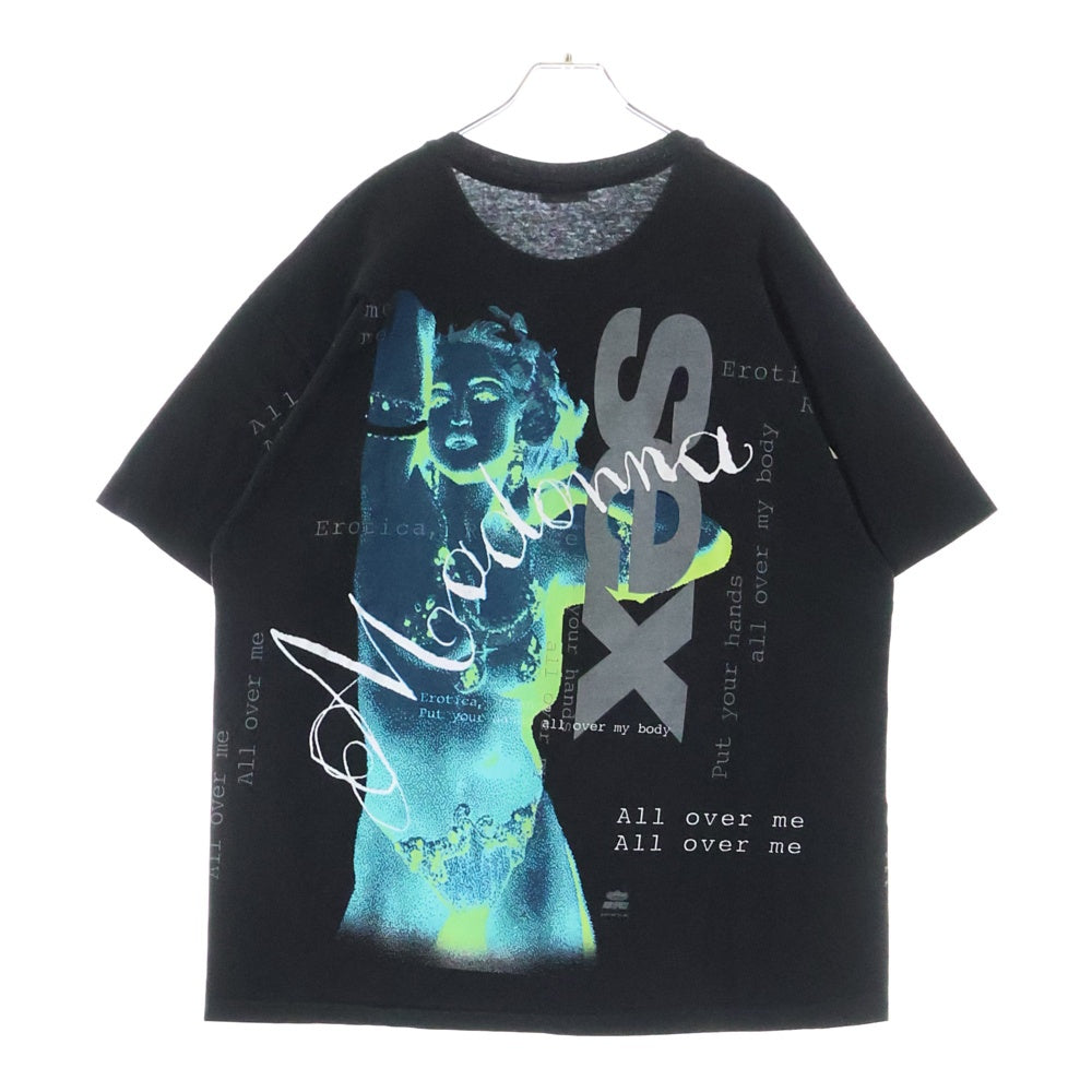 VINTAGE(ヴィンテージ) 90's MADONNA SEX BACK BACK STAGE PASS マンドンナ オーバープリント半袖Tシャツ カットソー ブラック