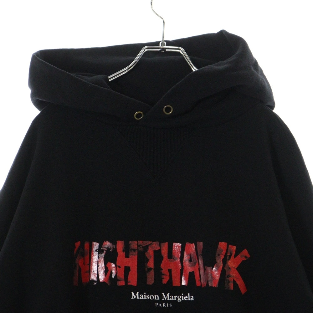 Maison Margiela(メゾンマルジェラ) 24AW ARTISANAL Nighthawk 2024 プリントロゴスウェットプルオーバー パーカー ブラック S50GU0245 M25003