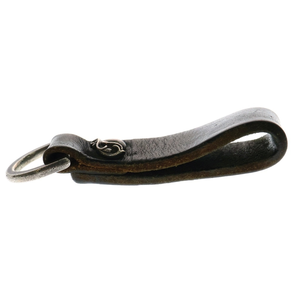 CHROME HEARTS(クロムハーツ) BELT LOOP D RING Dカン ハートボールボタンレザーベルトループ ブラック/シルバー