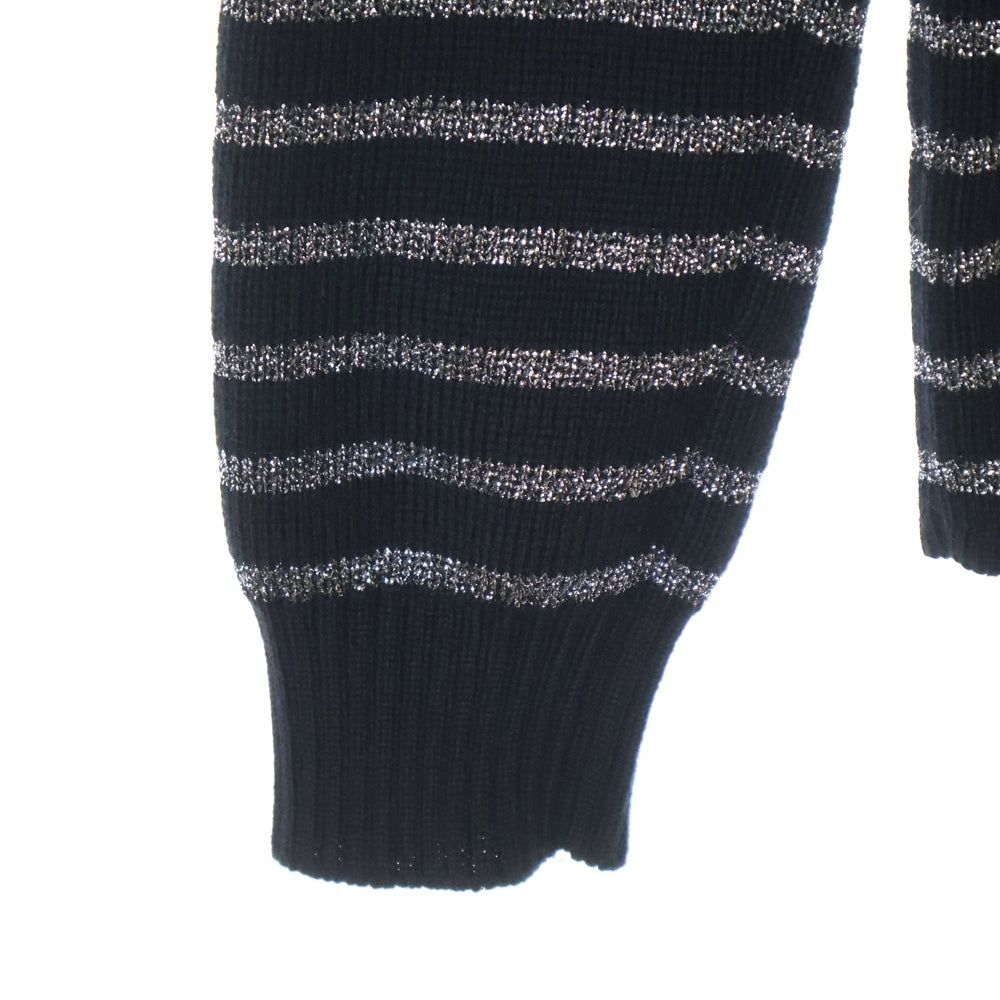 SAINT LAURENT PARIS(サンローランパリ) 19AW ボーダーウールニット ブラック/シルバー 588078 YAFS2