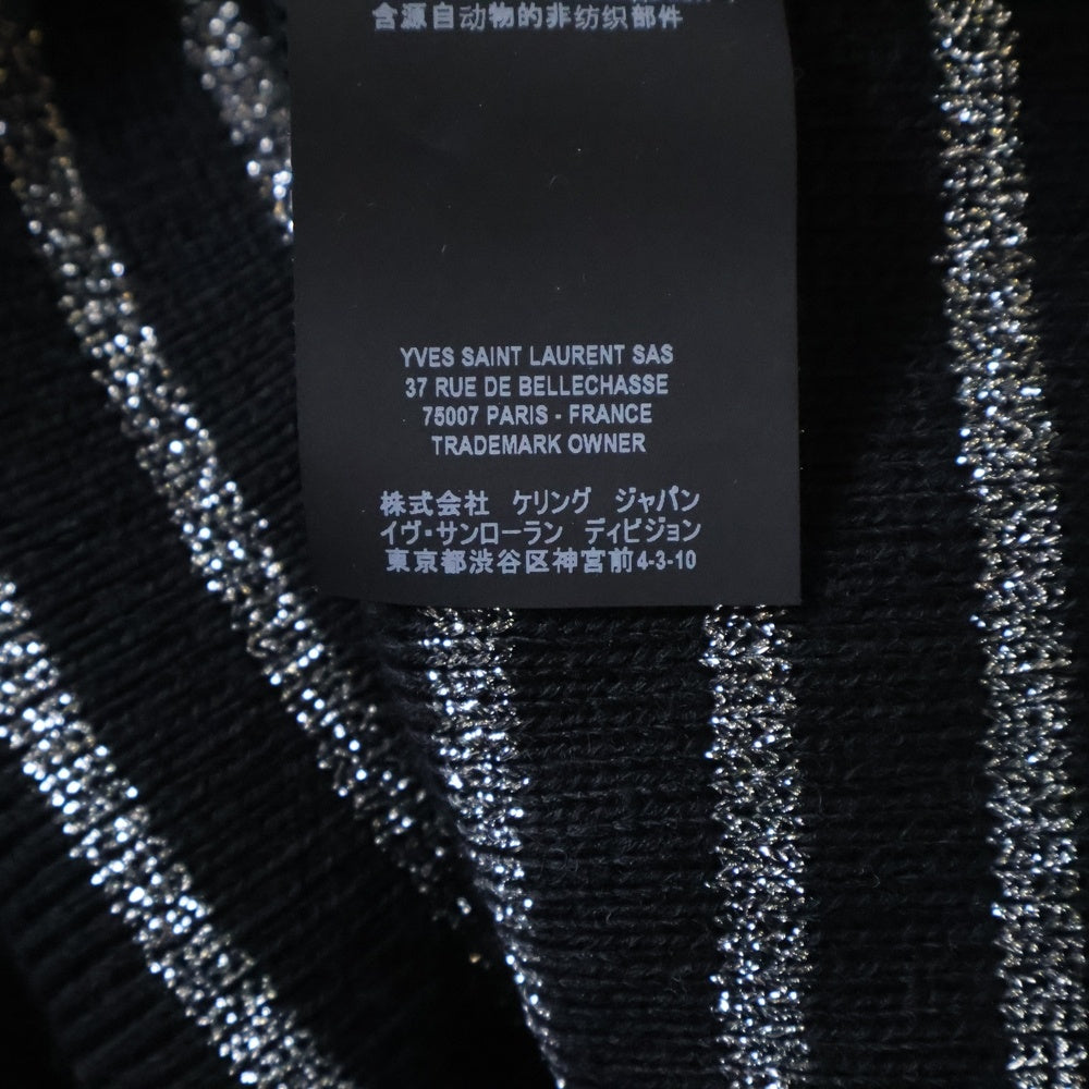 SAINT LAURENT PARIS(サンローランパリ) 19AW ボーダーウールニット ブラック/シルバー 588078 YAFS2