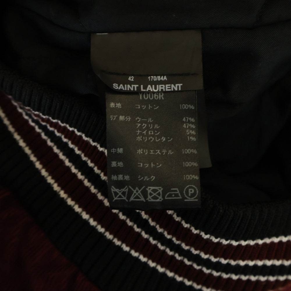 SAINT LAURENT PARIS(サンローランパリ) コーデュロイ 中綿 スタジアムジャンバー ブルゾン エディ期 ワインレッド 485490 Y006R