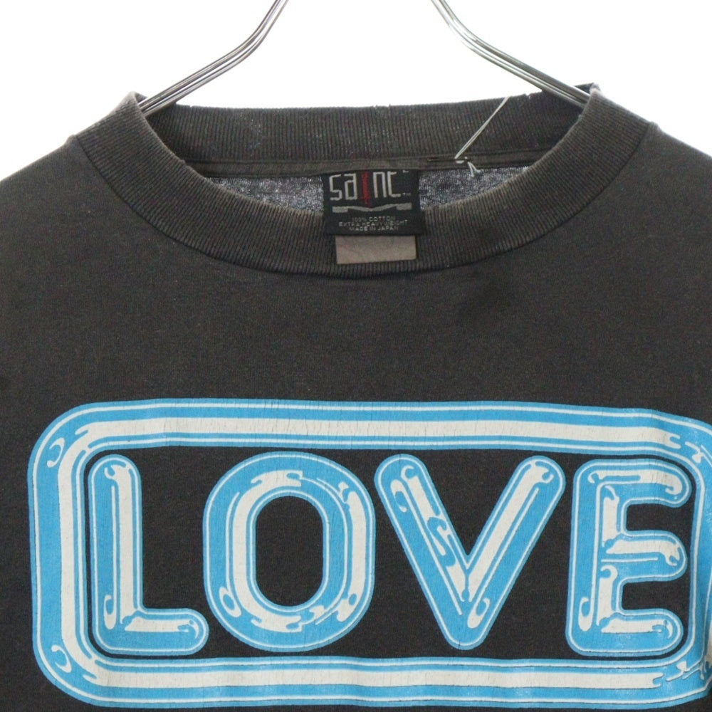 SAINT MICHAEL(セントマイケル) 24AW LS TEE LOVE ヴィンテージ加工 LOVE プリントクルーネック 長袖Tシャツ グレー SM-YS1-0000-014