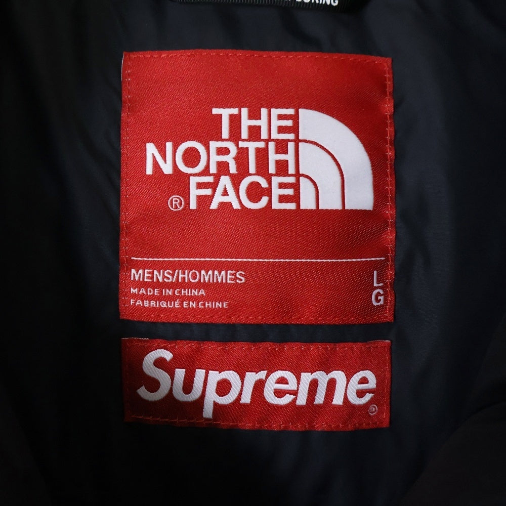 SUPREME(シュプリーム) 21AW ×THE NORTH FACE Bleached Denim Print Nuptse Jacket ND52100I ノースフェイス ブリーチデニムプリントヌプシダウンジャケット ブラック/ブラウン