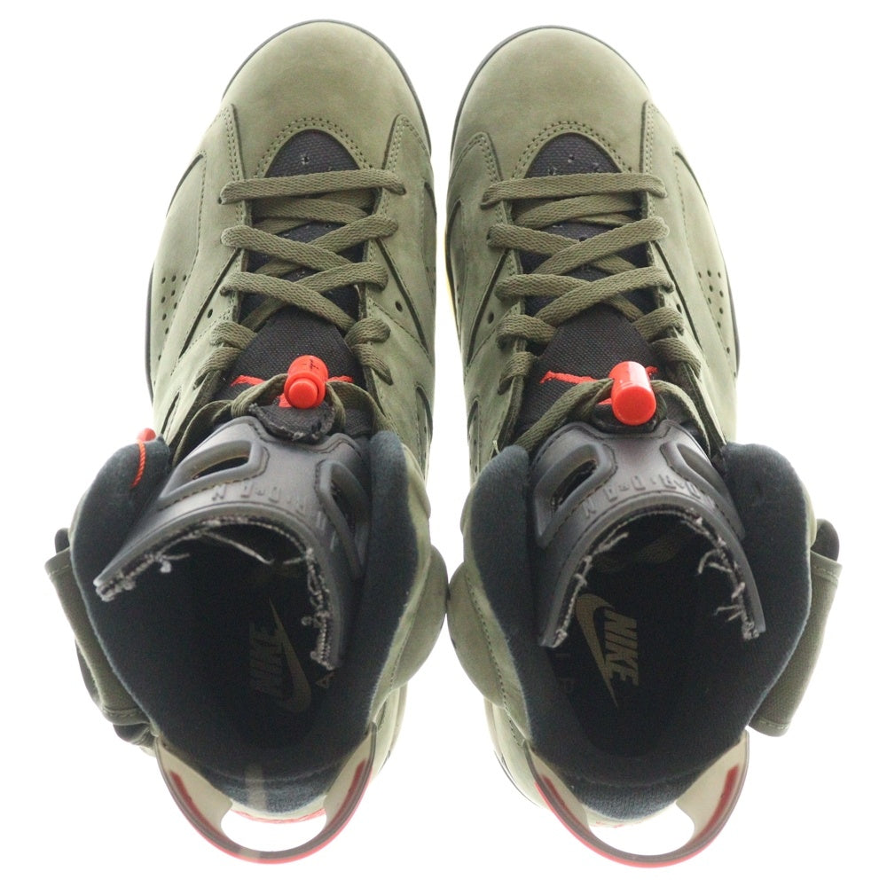 NIKE(ナイキ) ×TRAVIS SCOTT AIR JORDAN 6 RETRO SP CN1084-200 トラヴィス スコット エアジョーダン ハイカットスニーカー カーキ US10/28cm