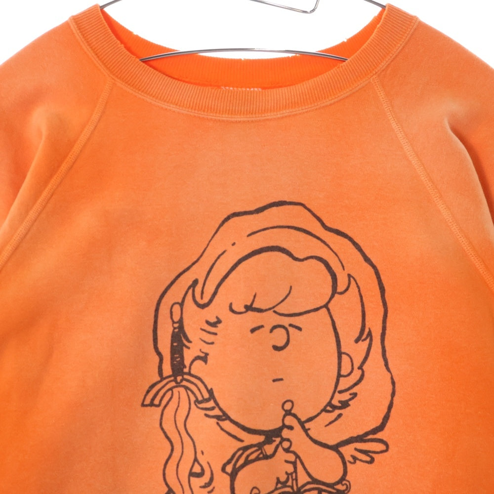 SAINT MICHAEL(セントマイケル) 23AW CREW N SWEAT ダメージ加工 クルーネックスウェットトレーナー オレンジ SM-A23-0000-023