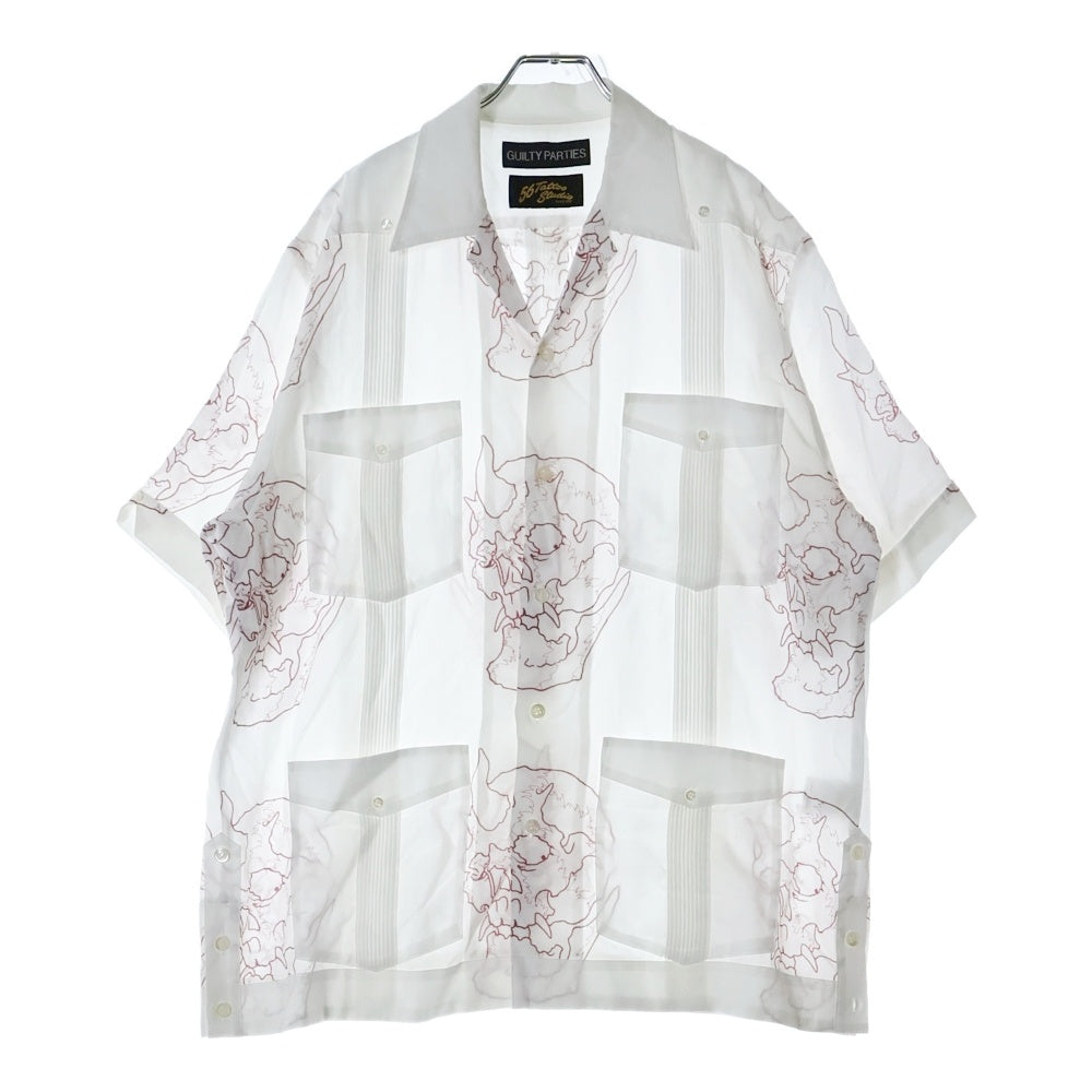 WACKO MARIA(ワコマリア) 24SS ×56TATTOO STUDIO CUBA SHIRT キューバシャツ 開襟シャツ 半袖シャツ ホワイト
