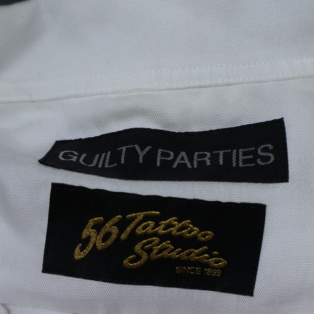 WACKO MARIA(ワコマリア) 24SS ×56TATTOO STUDIO CUBA SHIRT キューバシャツ 開襟シャツ 半袖シャツ ホワイト