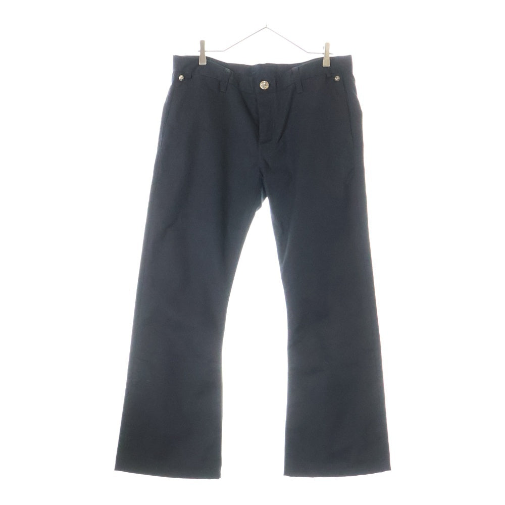 CHROME HEARTS(クロムハーツ) CHINOS レザー切替 クロスボール ボタンフライ チノパンツ ワークパンツ ブラック