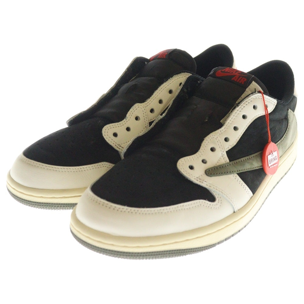 NIKE(ナイキ) ×Travis Scott WMNS AIR JORDAN 1 LOW OG Medium Olive DZ4137-106 トラヴィススコット ウィメンズ エアジョーダン1 ローカットスニーカー US11/28cm