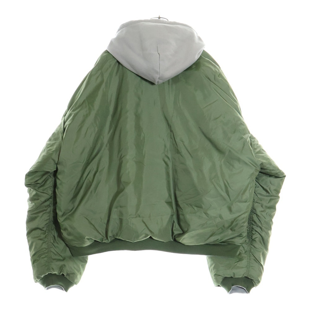 VETEMENTS(ヴェトモン) 17AW ×Alpha Reversible Hooded Bomber Jacket アルファ リバーシブルフーディーボンバージャケット グレー/カーキ MAH18JA35