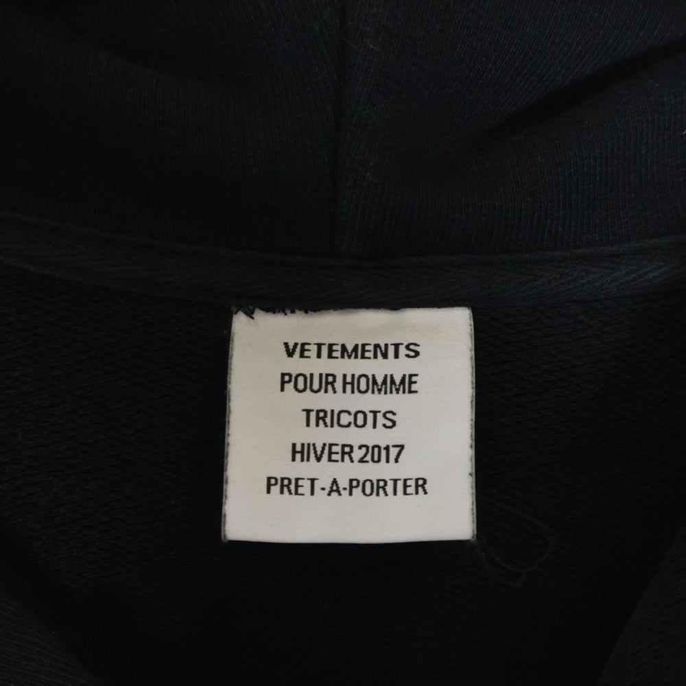 VETEMENTS(ヴェトモン) 16AW Total Fucking Darkness Hoodie トータルファッキンダークネスプルオーバーパーカー ブラック MH17TP17