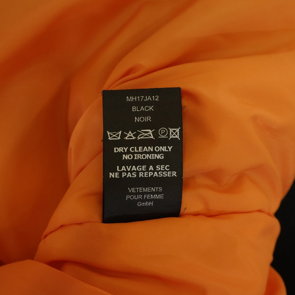 VETEMENTS(ヴェトモン) 16AW Total Fucking Darkness Bomber jacket トータルファッキンダークネス ボンバージャケット ブラック MH17JA12