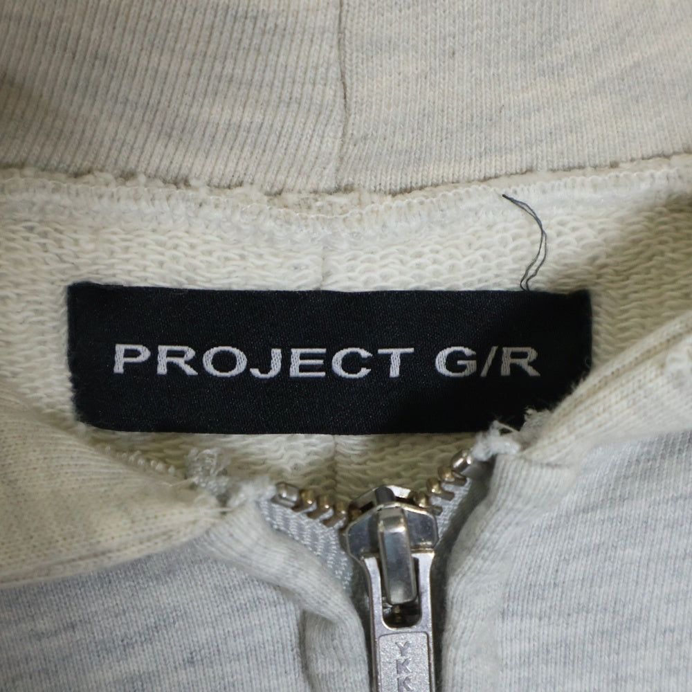 PROJECT G/R(プロジェクトジーアール) 24AW ARMY プリントダメージ加工 スウェットジップパーカー グレー