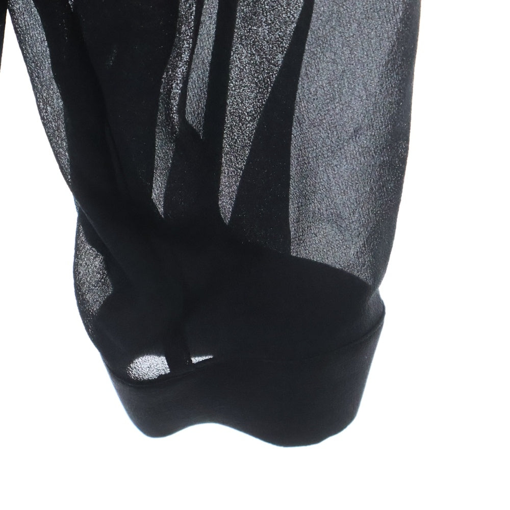 SAINT LAURENT PARIS(サンローランパリ) Sheer Silk Shirt シアーシルク長袖シャツ シースルー ブラック 724306 Y059R