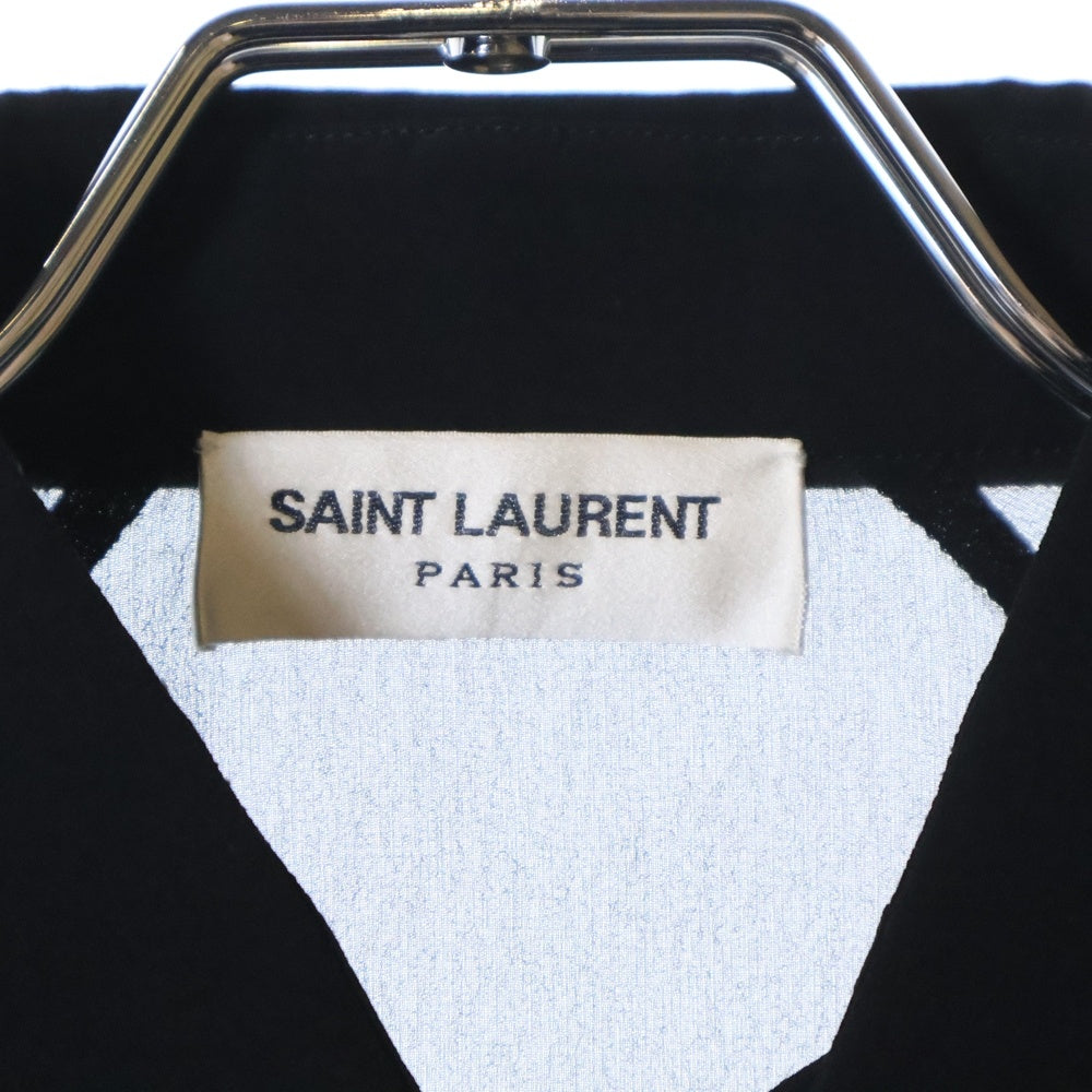 SAINT LAURENT PARIS(サンローランパリ) Sheer Silk Shirt シアーシルク長袖シャツ シースルー ブラック 724306 Y059R