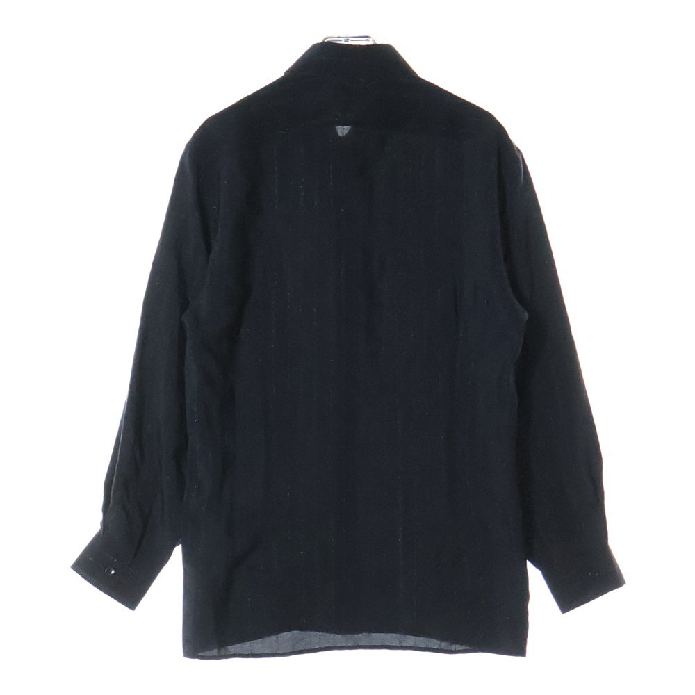 SAINT LAURENT PARIS(サンローランパリ) ストライプ シルク長袖シャツ ブラック 749174 Y1H51