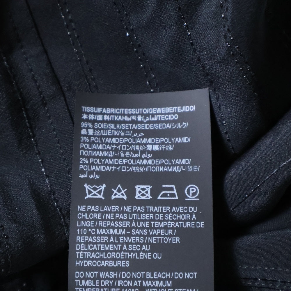 SAINT LAURENT PARIS(サンローランパリ) ストライプ シルク長袖シャツ ブラック 749174 Y1H51