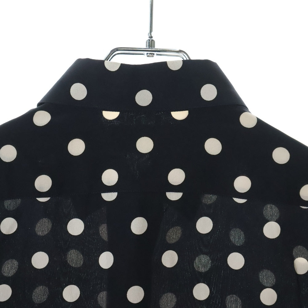 SAINT LAURENT PARIS(サンローランパリ) 16SS ポルカドット長袖シャツ ブラック/クリーム 376916 Y779J