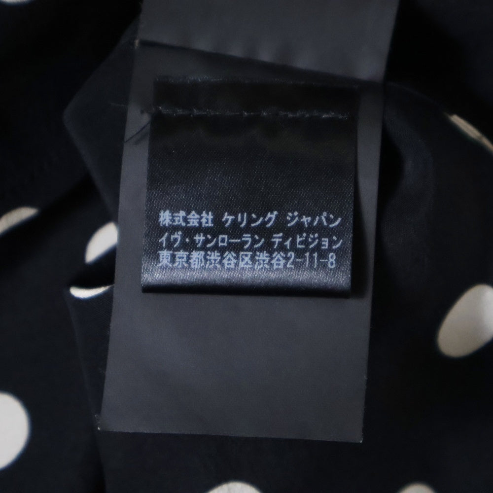 SAINT LAURENT PARIS(サンローランパリ) 16SS ポルカドット長袖シャツ ブラック/クリーム 376916 Y779J