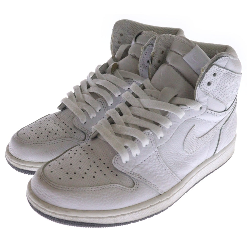 NIKE(ナイキ) AIR JORDAN 1 RETRO HIGH WHITE PERFORATED 555088-100 エアジョーダン1 ホワイト パーファレイティ ハイカットスニーカー US8.5/26.5cm