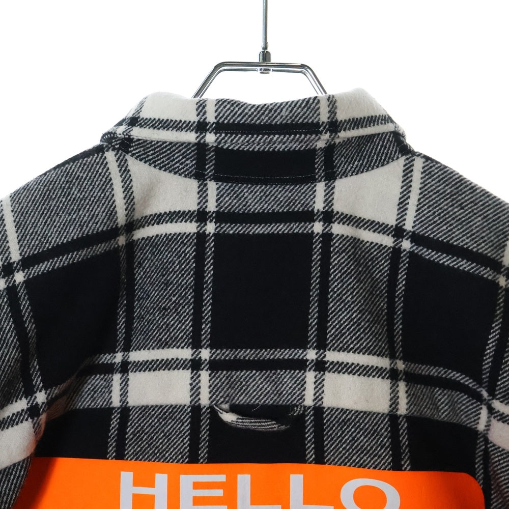 VETEMENTS(ヴェトモン) MY NAME IS FLANNEL SHIRT フランネル ウール長袖シャツ ブラック/ホワイト