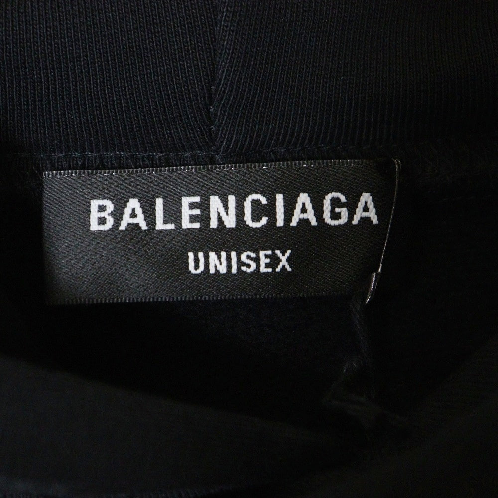 BALENCIAGA(バレンシアガ) 22SS PARIS刺繍プルオーバーパーカー ブラック 674986 TLVL8
